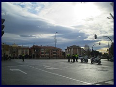 Murcia City Centre South part - The police is preparing for a biking competition at Plaza Martínez Tornel. An unexpected event!